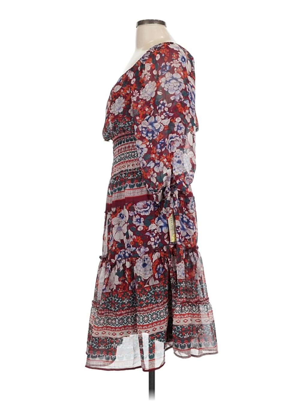 NWT Figueroa &Flower Large Burgandy floral Midi Dress - Picture 4 of 16